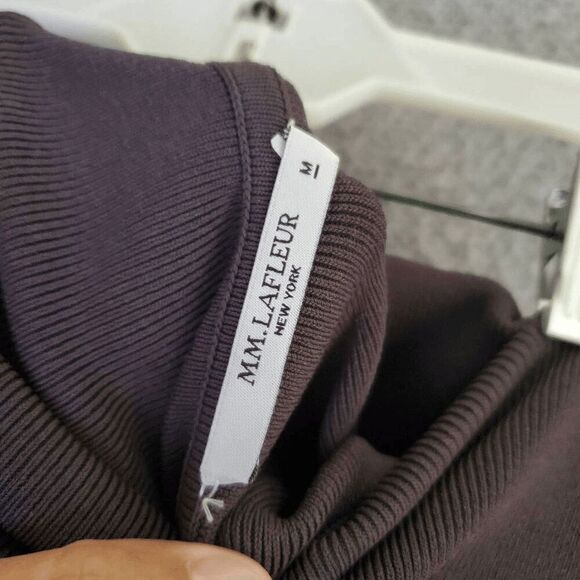 MM Lafleur Women's Extra Stretch Knit Gray Fold Over Side Slits Stright Skirt M - Picture 4 of 6